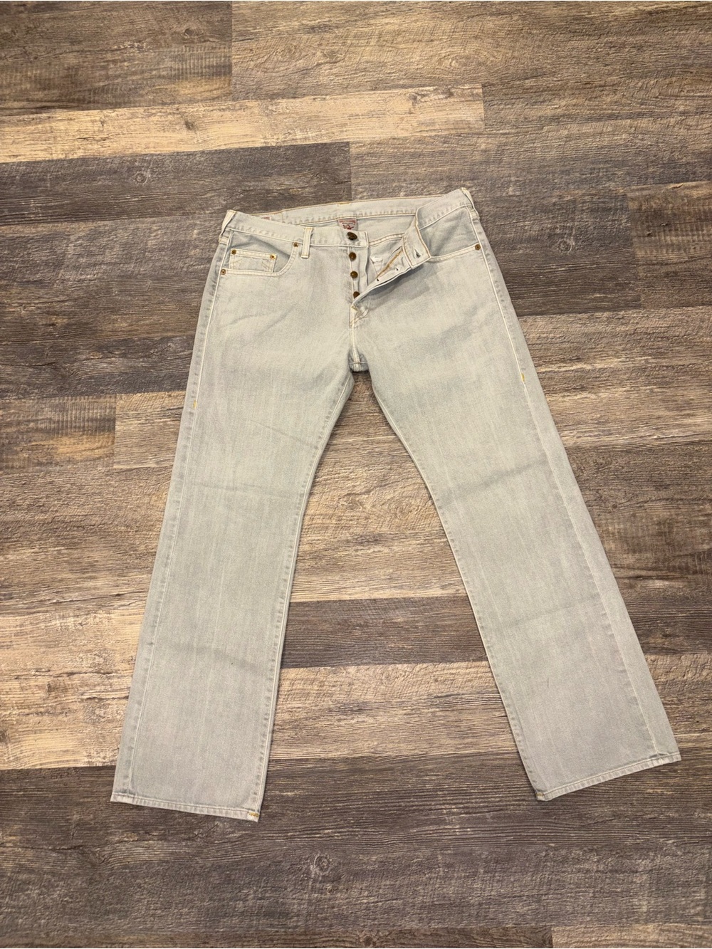 Vintage True Religion Jeans Made In USA Light Gray Wash